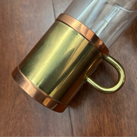 Vintage Beucler Irish Turkish Coffee Espresso Cups, Glass Copper Brass, Set of 4 - Picture 7 of 15